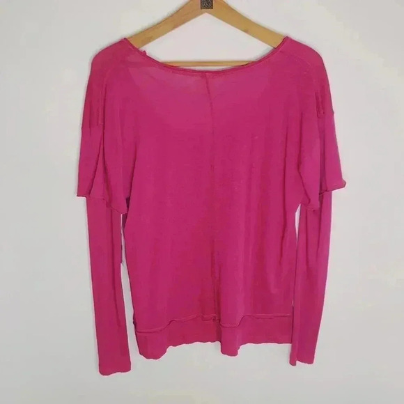 NWT Free People We the Free Long Sleeved Pink Fuscia Top Women's Size XS - Picture 7 of 11